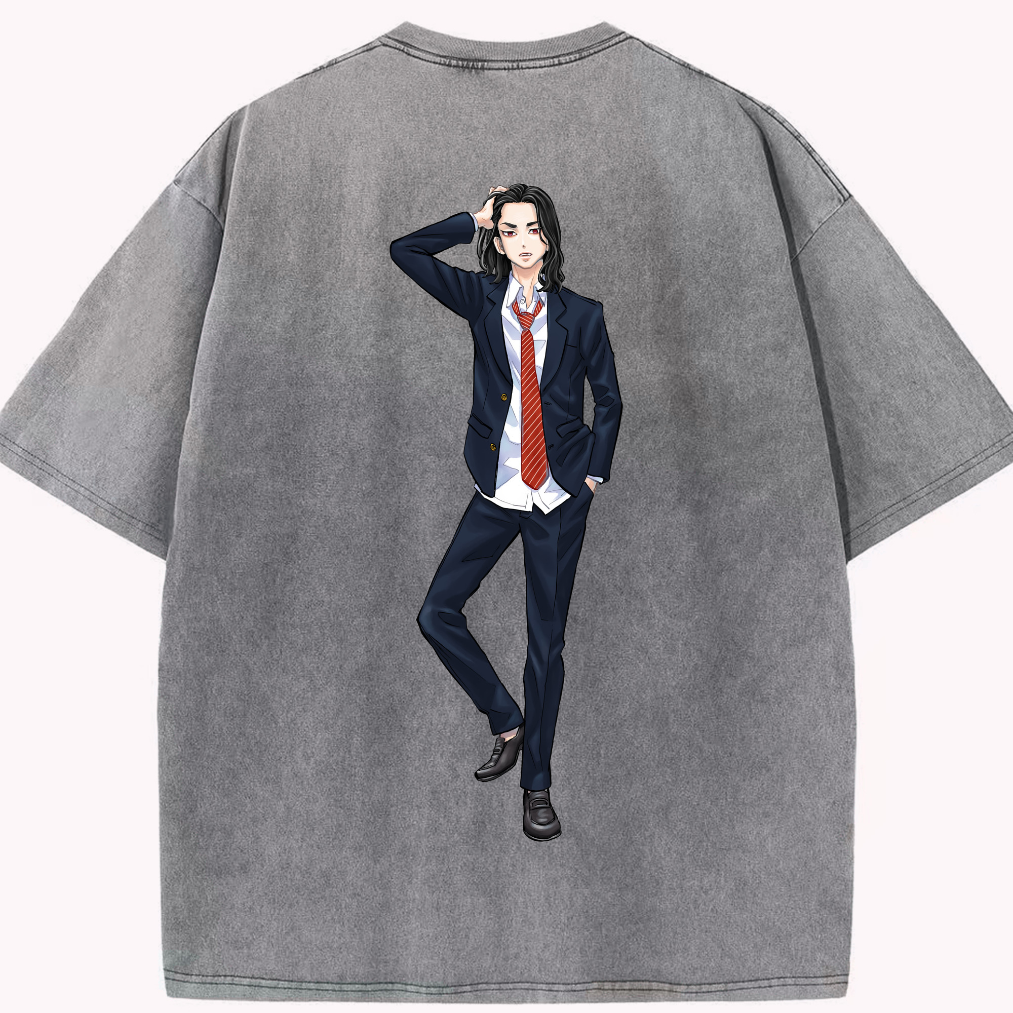 （画像用） 東京リベンジャーズ Tokyo Revengers 綿100% ヴィンテージ風 半袖Tシャツ（背面プリント）