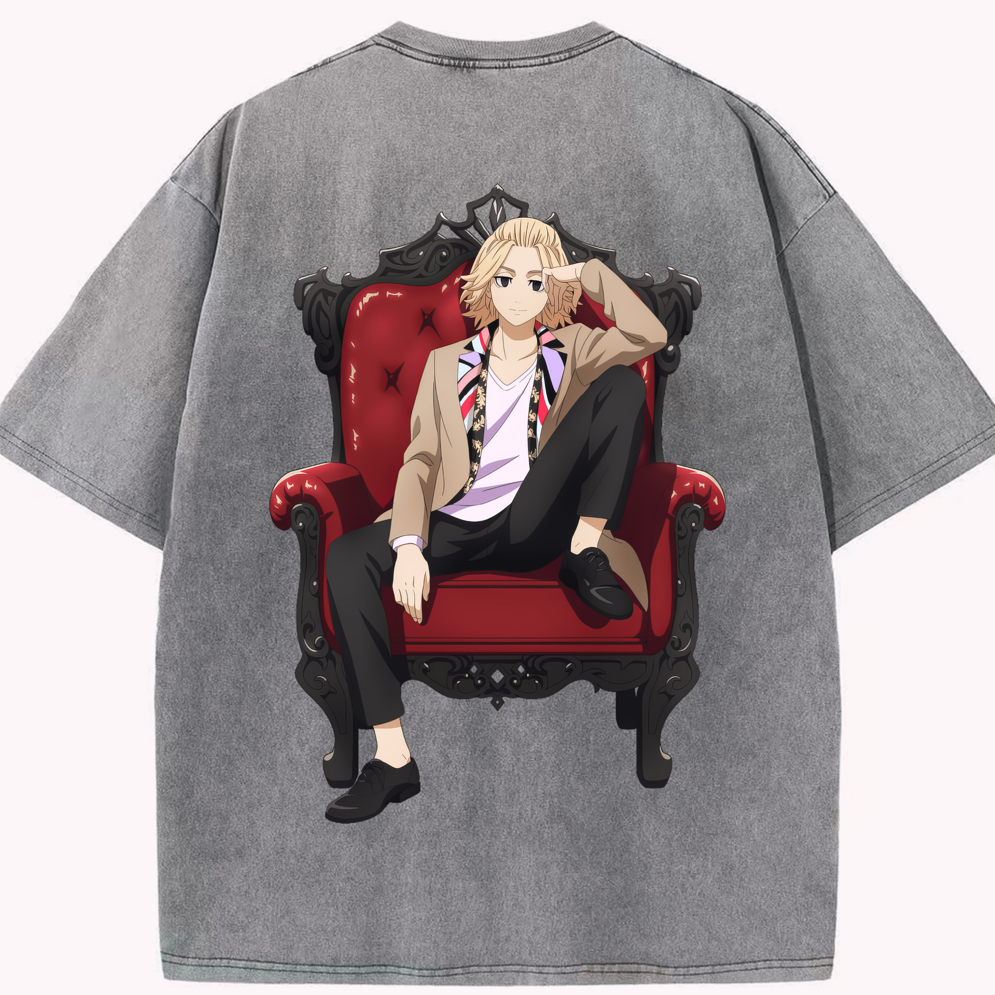 （画像用） 東京リベンジャーズ Tokyo Revengers 綿100% ヴィンテージ風 半袖Tシャツ（背面プリント）
