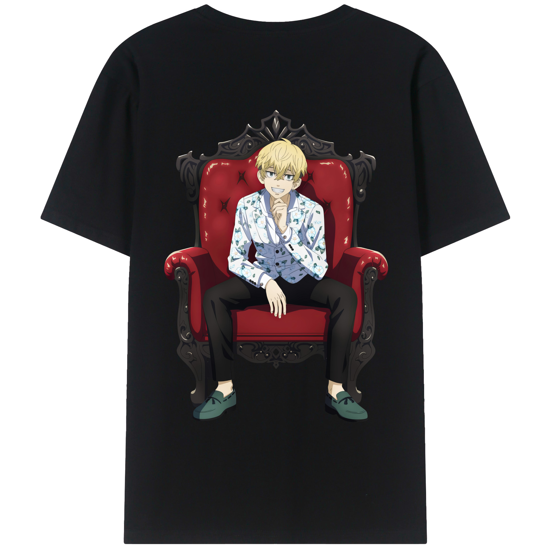 （画像用） 東京リベンジャーズ Tokyo Revengers 綿100％ メンズ半袖Tシャツ（バックプリント） 通気性