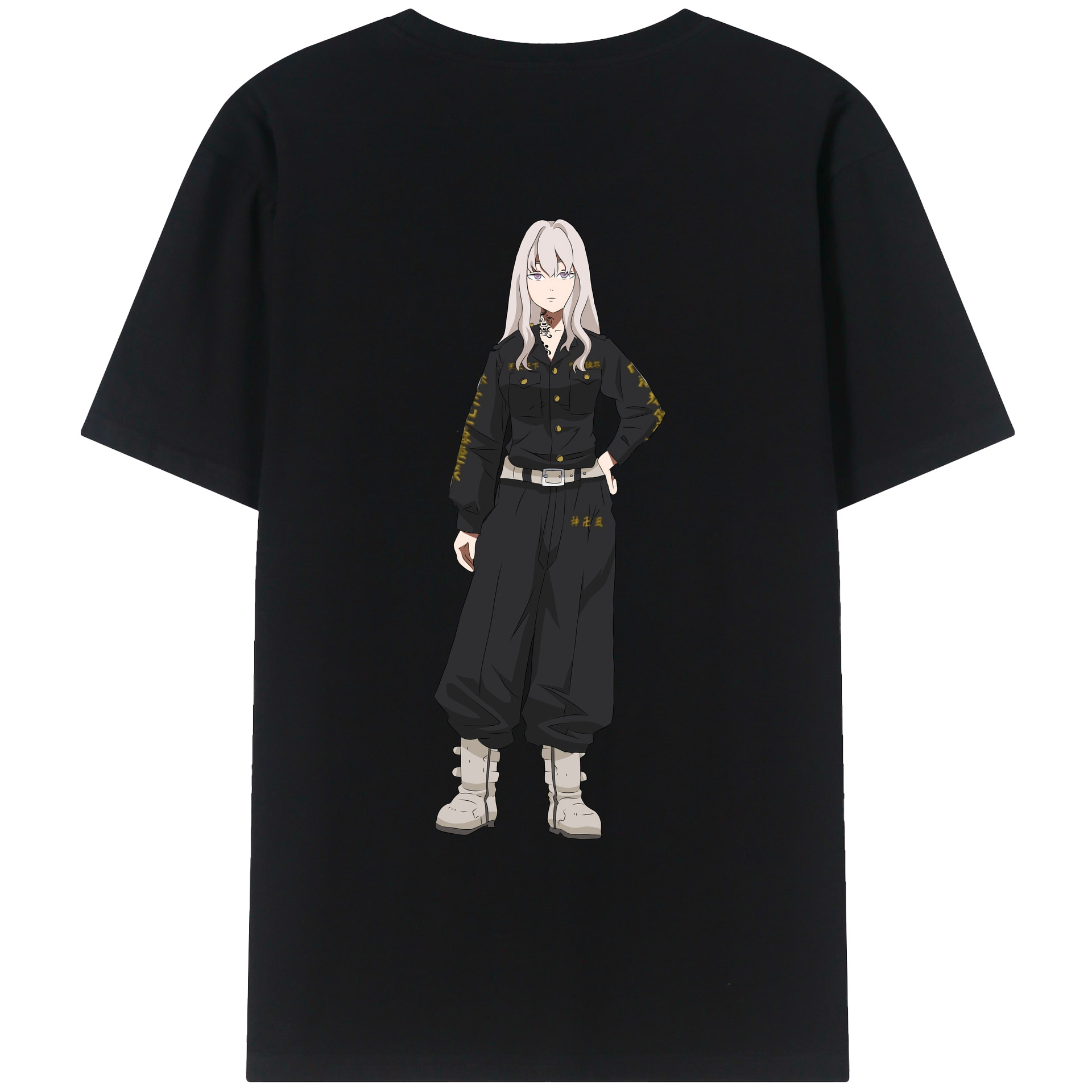 （画像用） 東京リベンジャーズ Tokyo Revengers 綿100％ メンズ半袖Tシャツ（バックプリント） 通気性