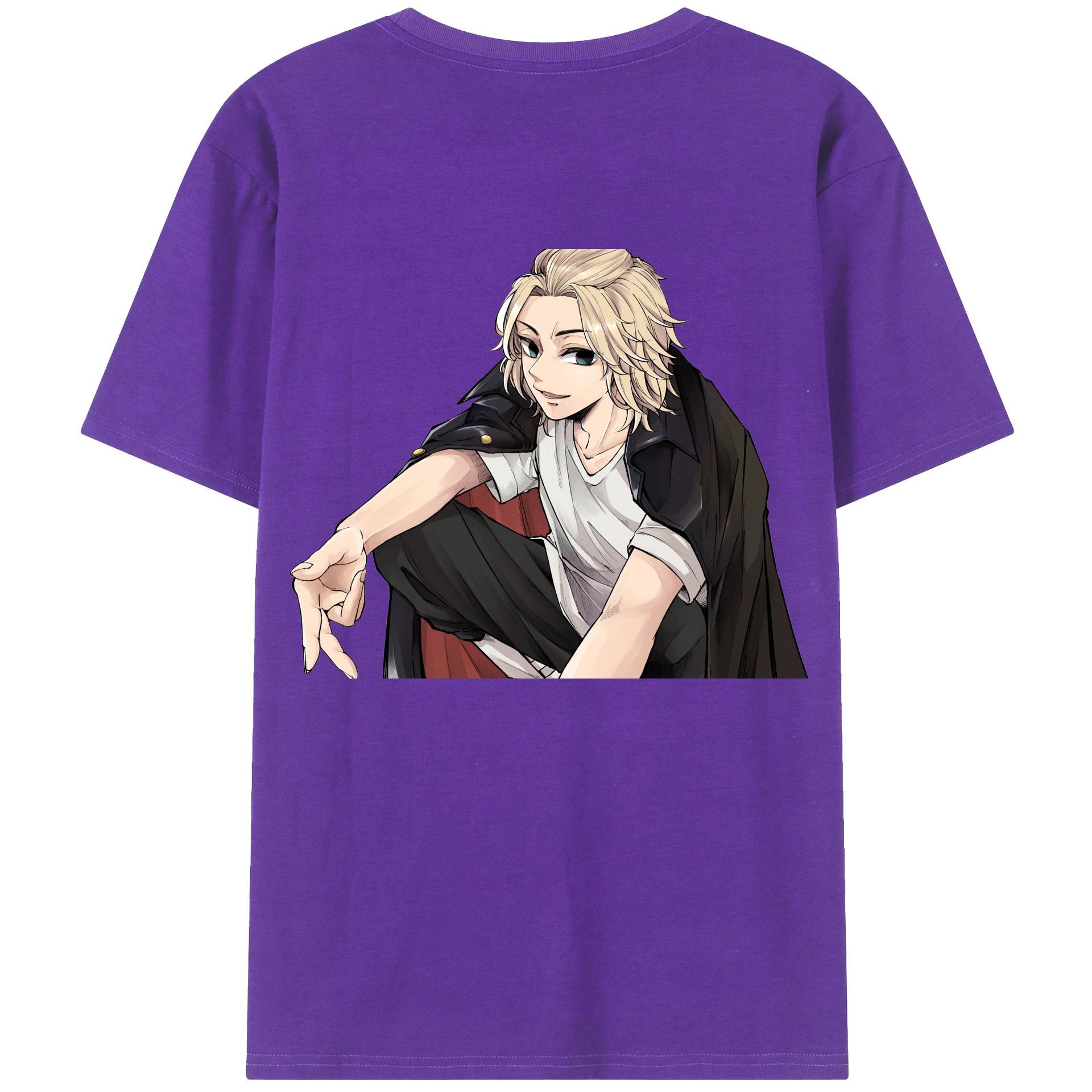 （画像用） 東京リベンジャーズ Tokyo Revengers 綿100％ メンズ半袖Tシャツ（バックプリント） 通気性