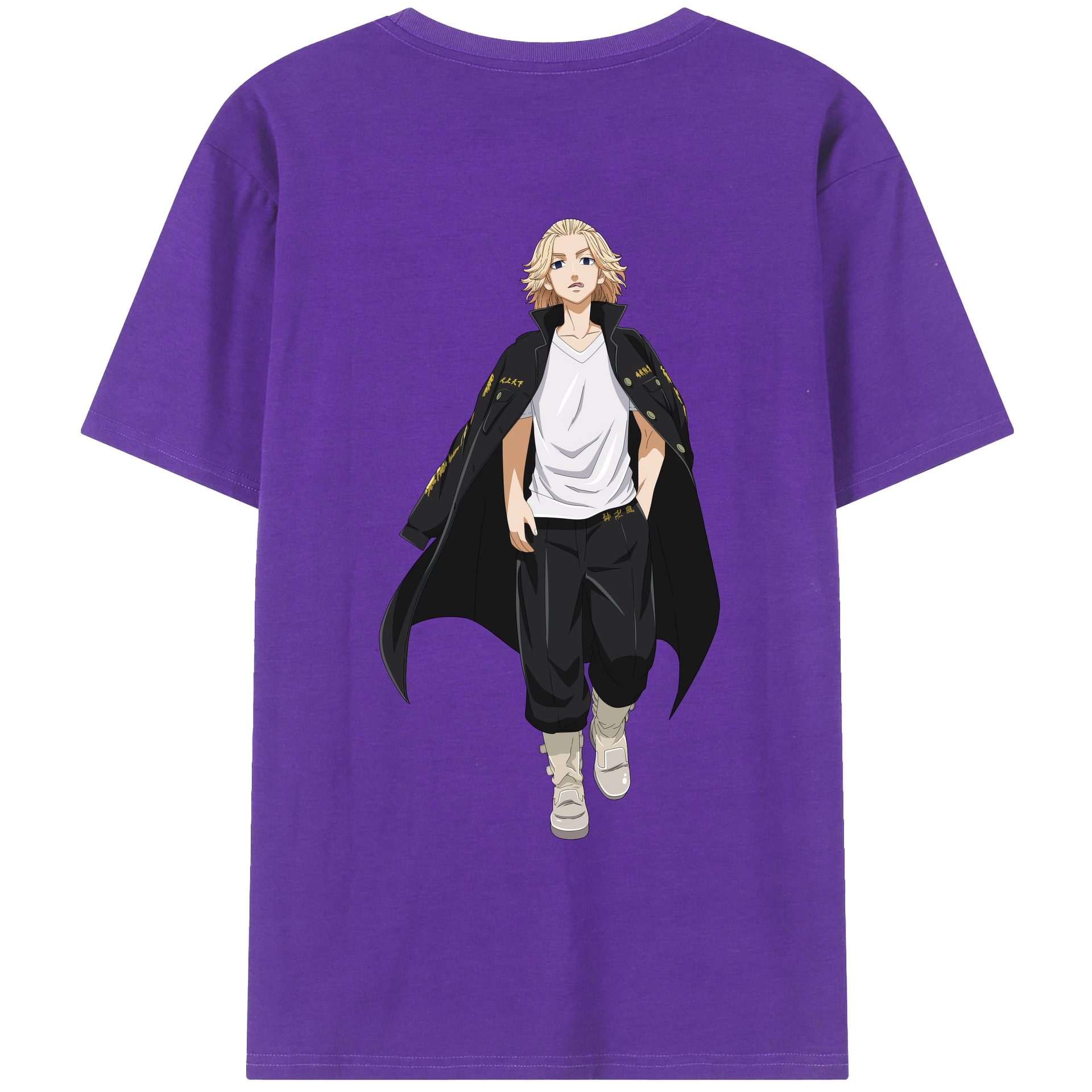 （画像用） 東京リベンジャーズ Tokyo Revengers 綿100％ メンズ半袖Tシャツ（バックプリント） 通気性