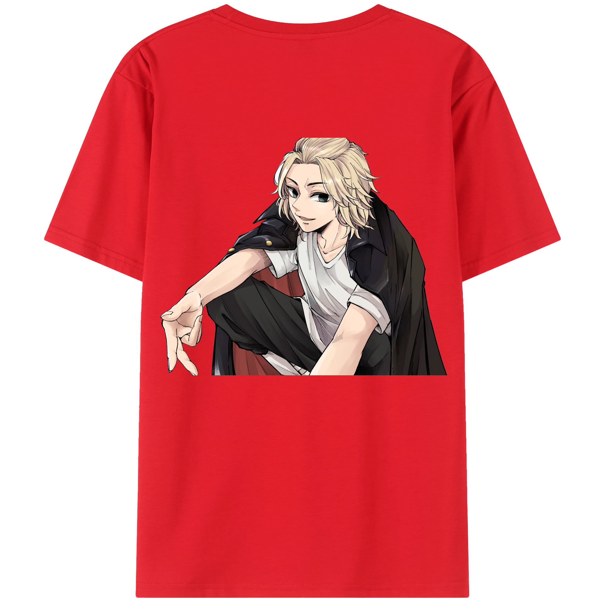 （画像用） 東京リベンジャーズ Tokyo Revengers 綿100％ メンズ半袖Tシャツ（バックプリント） 通気性