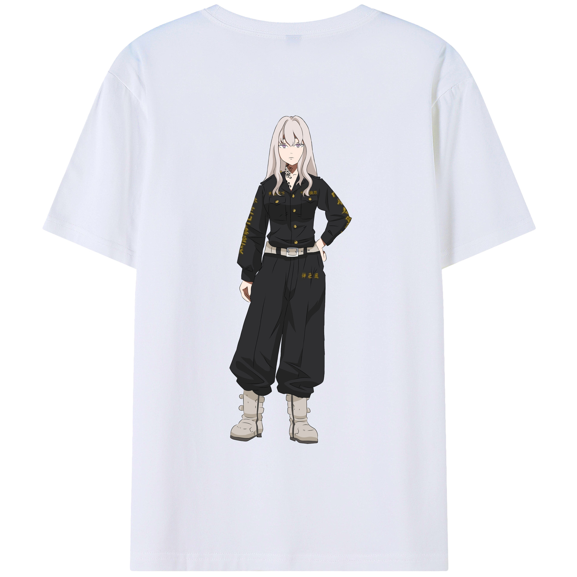 （画像用） 東京リベンジャーズ Tokyo Revengers 綿100％ メンズ半袖Tシャツ（バックプリント） 通気性