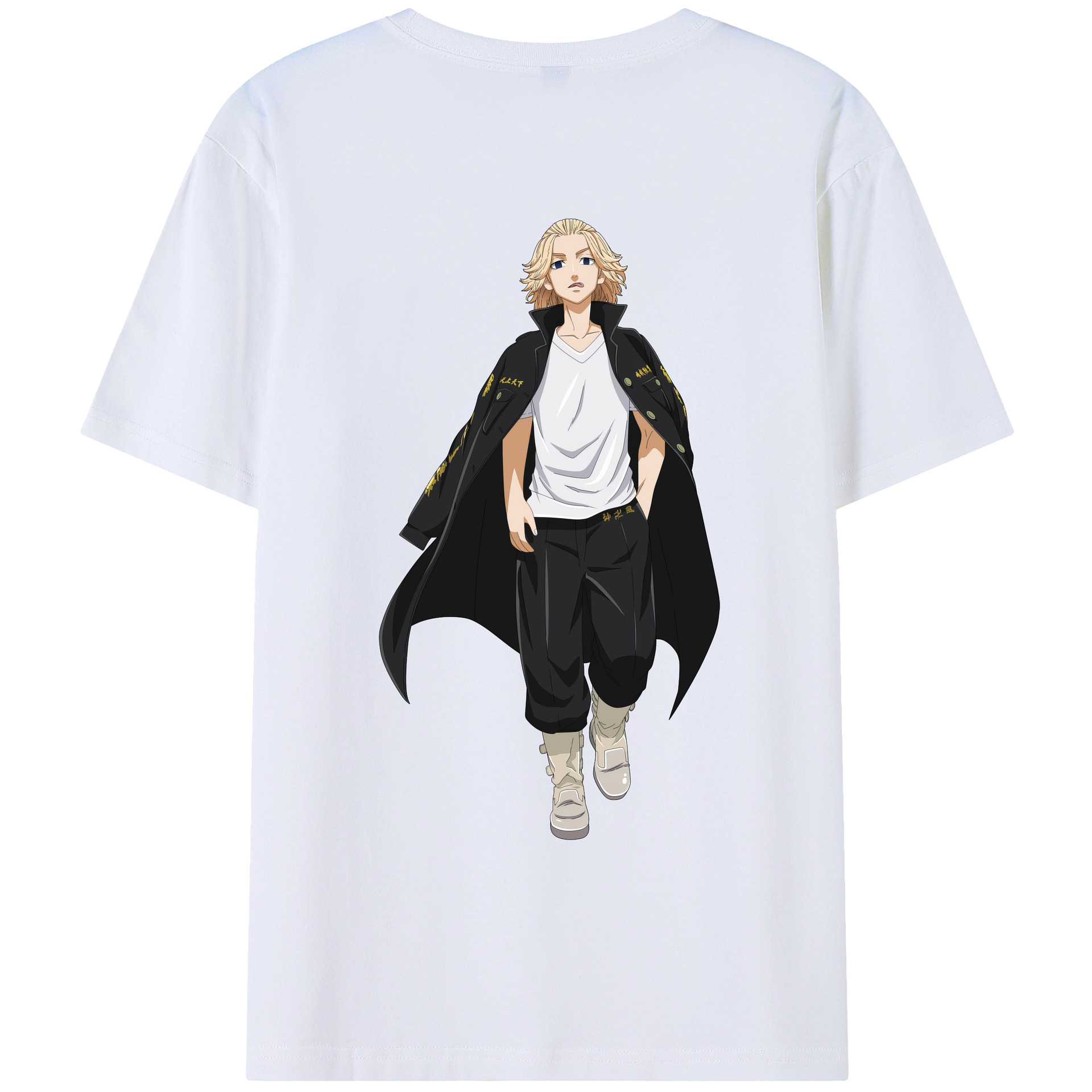 （画像用） 東京リベンジャーズ Tokyo Revengers 綿100％ メンズ半袖Tシャツ（バックプリント） 通気性