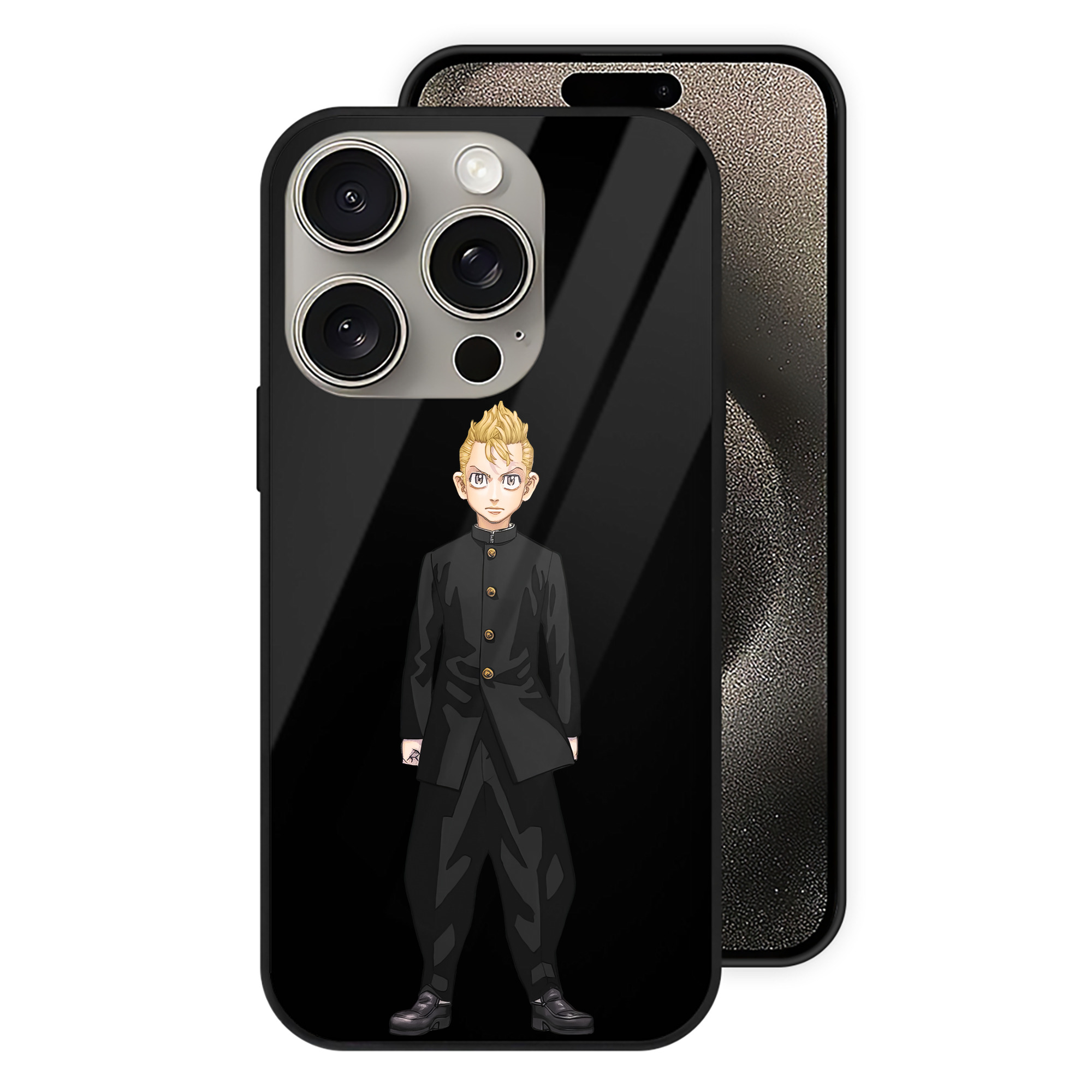 東京リベンジャーズ Tokyo Revengers 【iPhone15Pro対応】スマホケース 耐衝撃＆黄変防止 背面ガラス