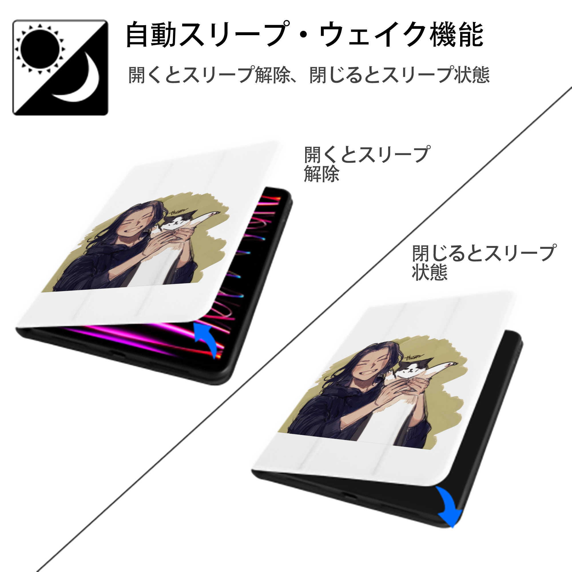 東京リベンジャーズ Tokyo Revengers IPad ケース ペン収納付き 三つ折りスタンド PUレザー×シリコン 対応機種9.5/10.5/10.9インチ