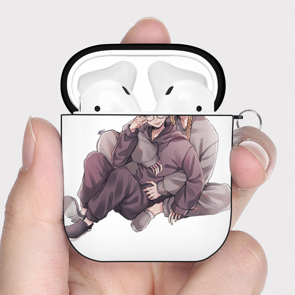 （画像用） 東京リベンジャーズ Tokyo Revengers AirPods 第2世代保護ケース ハードシェル ブラック 耐衝撃・防指紋・カラビナ付き