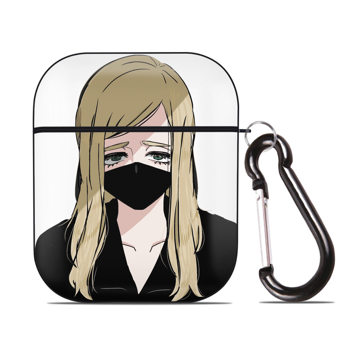 （画像用） 東京リベンジャーズ Tokyo Revengers AirPods 第2世代保護ケース ハードシェル ブラック 耐衝撃・防指紋・カラビナ付き