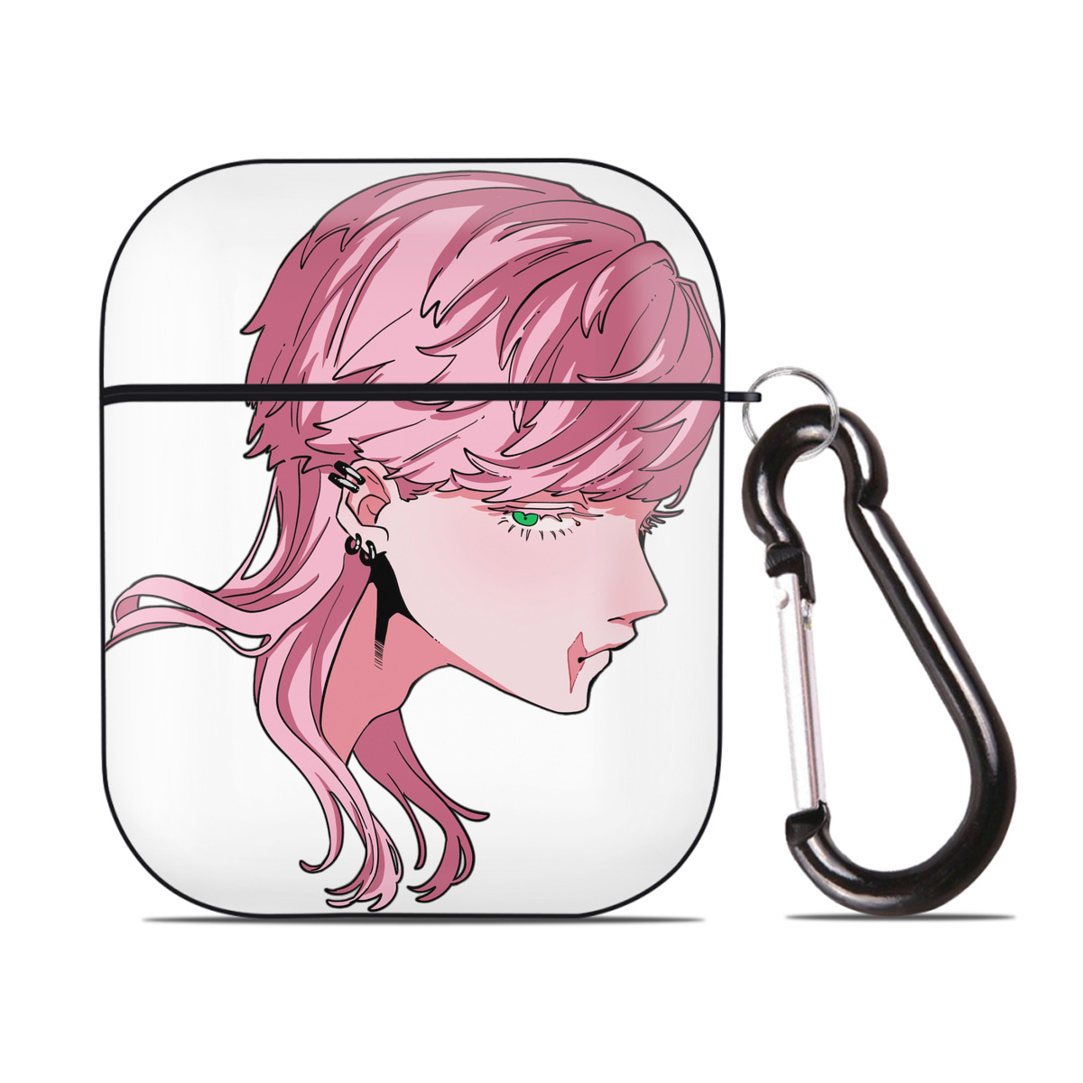 （画像用） 東京リベンジャーズ Tokyo Revengers AirPods 第2世代保護ケース ハードシェル ブラック 耐衝撃・防指紋・カラビナ付き