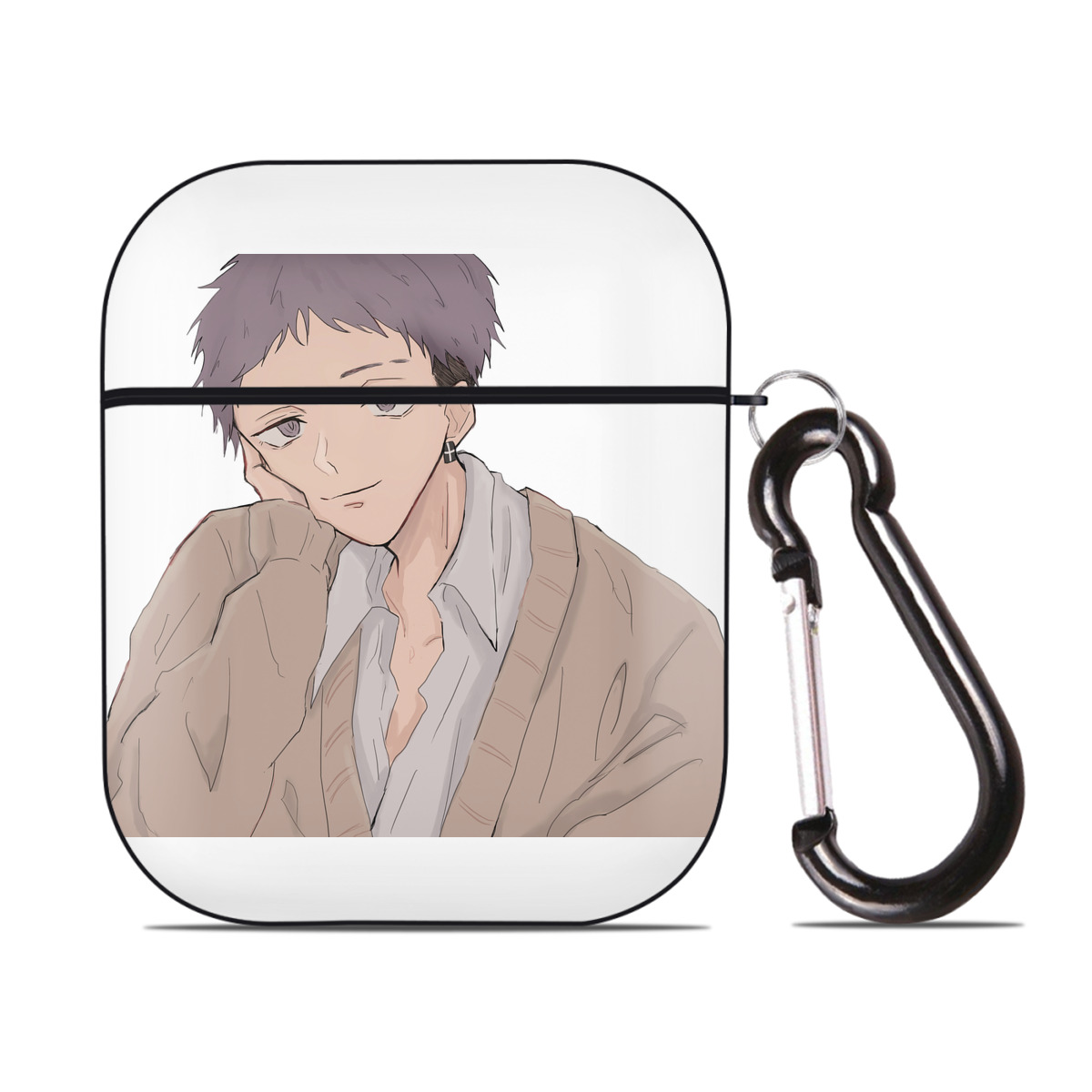 （画像用） 東京リベンジャーズ Tokyo Revengers AirPods 第2世代保護ケース ハードシェル ブラック 耐衝撃・防指紋・カラビナ付き