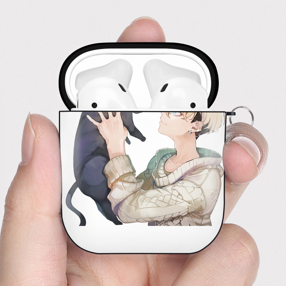 （画像用） 東京リベンジャーズ Tokyo Revengers AirPods 第2世代保護ケース ハードシェル ブラック 耐衝撃・防指紋・カラビナ付き