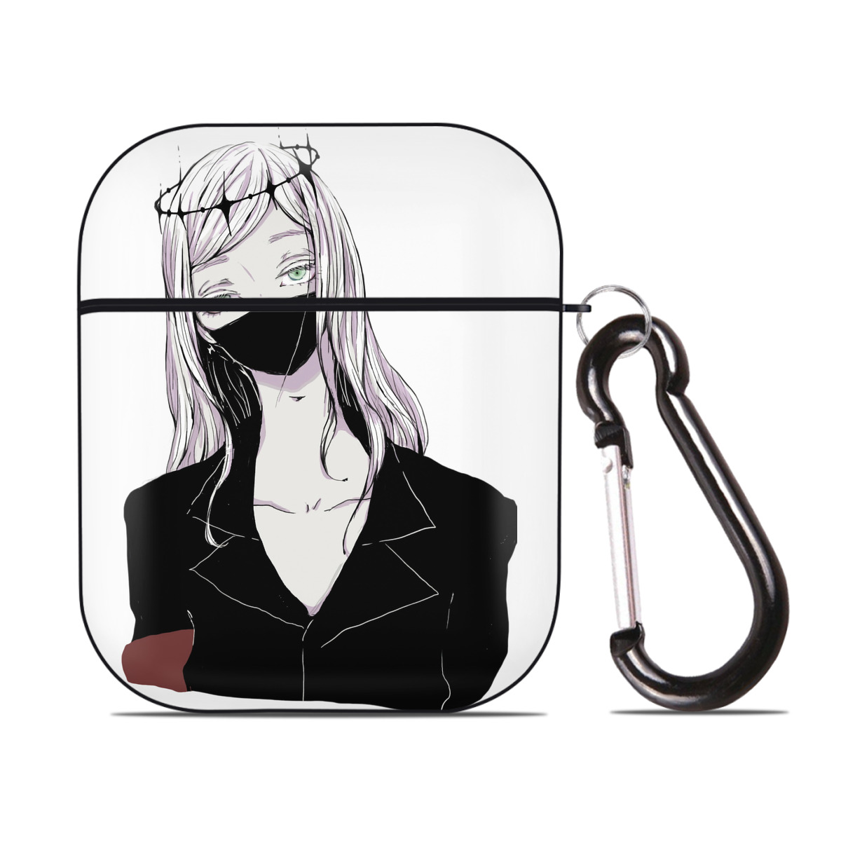 （画像用） 東京リベンジャーズ Tokyo Revengers AirPods 第2世代保護ケース ハードシェル ブラック 耐衝撃・防指紋・カラビナ付き