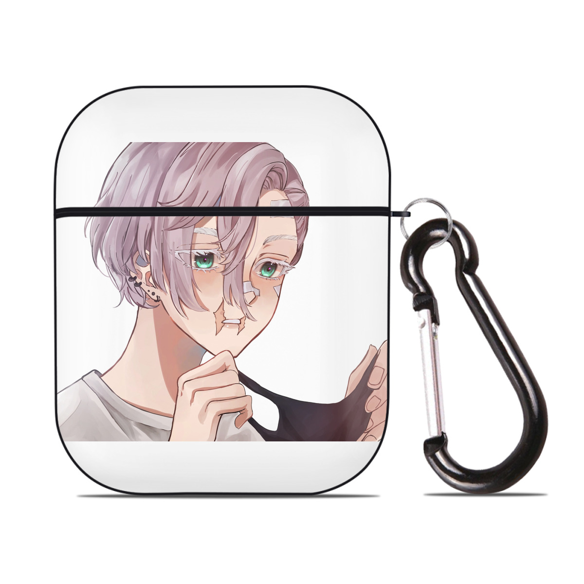 （画像用） 東京リベンジャーズ Tokyo Revengers AirPods 第2世代保護ケース ハードシェル ブラック 耐衝撃・防指紋・カラビナ付き