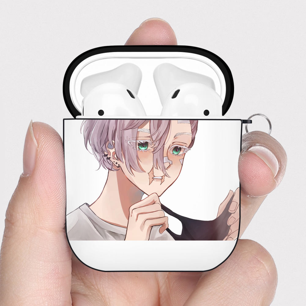 （画像用） 東京リベンジャーズ Tokyo Revengers AirPods 第2世代保護ケース ハードシェル ブラック 耐衝撃・防指紋・カラビナ付き