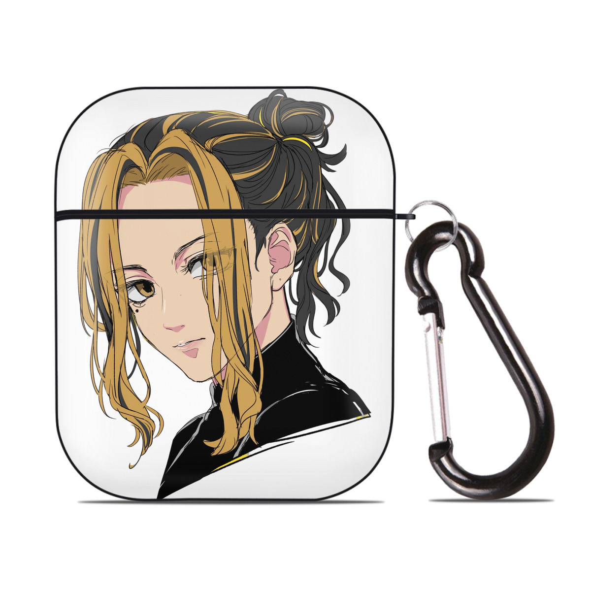 （画像用） 東京リベンジャーズ Tokyo Revengers AirPods 第2世代保護ケース ハードシェル ブラック 耐衝撃・防指紋・カラビナ付き