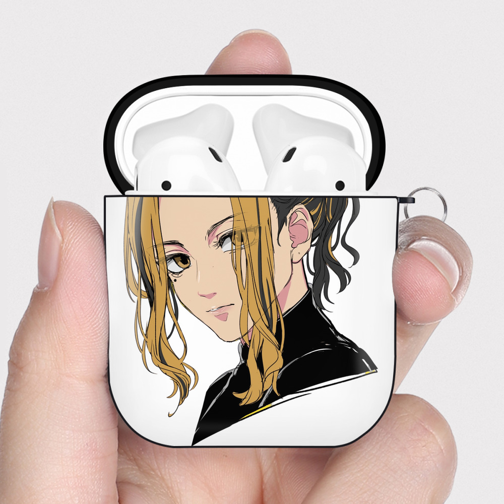 （画像用） 東京リベンジャーズ Tokyo Revengers AirPods 第2世代保護ケース ハードシェル ブラック 耐衝撃・防指紋・カラビナ付き