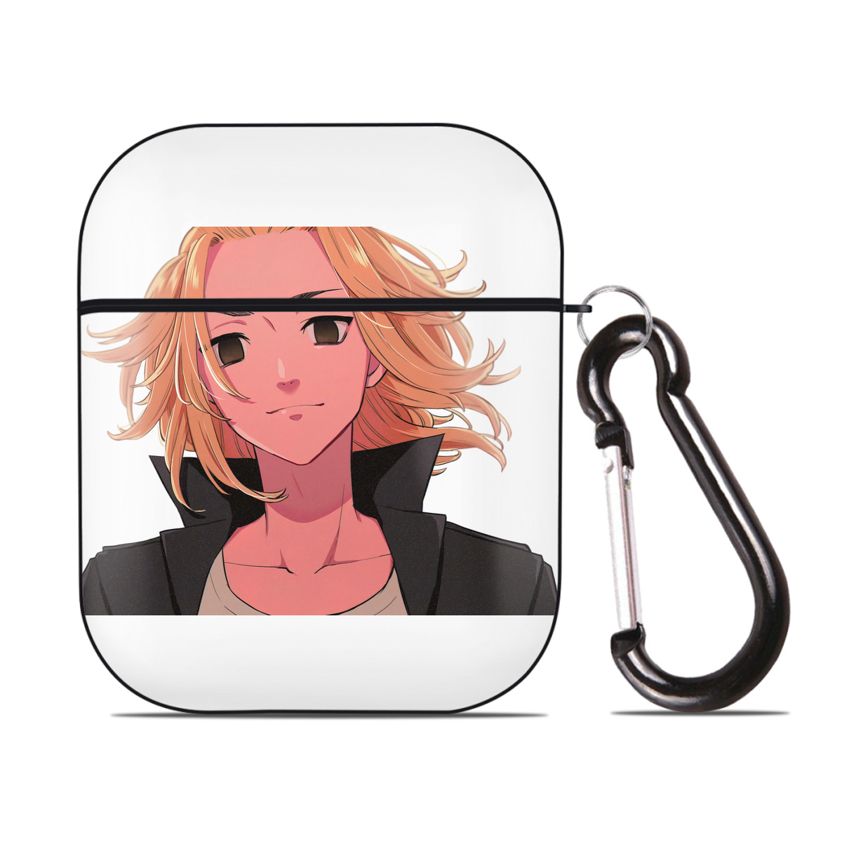 （画像用） 東京リベンジャーズ Tokyo Revengers AirPods 第2世代保護ケース ハードシェル ブラック 耐衝撃・防指紋・カラビナ付き