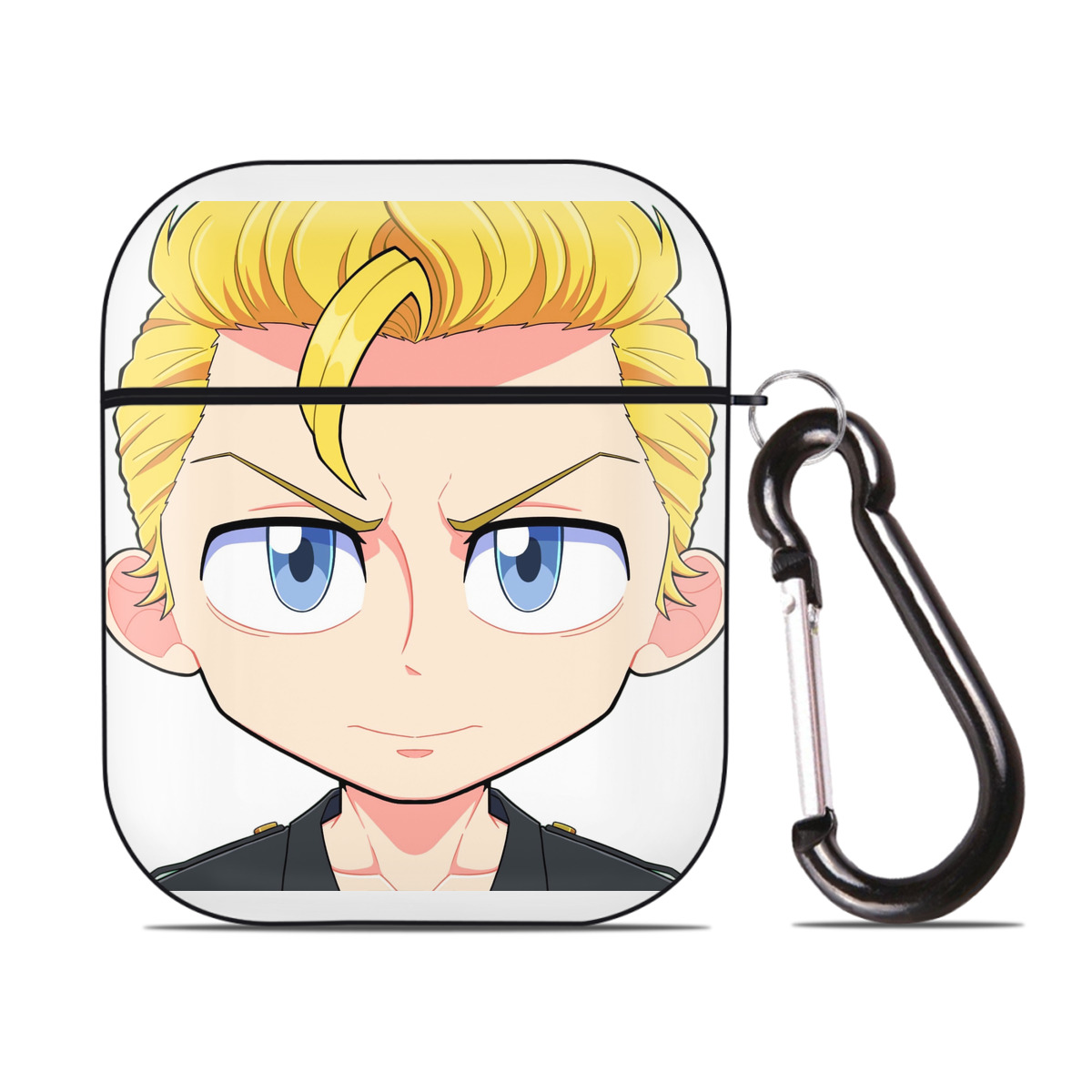 （画像用） 東京リベンジャーズ Tokyo Revengers AirPods 第2世代保護ケース ハードシェル ブラック 耐衝撃・防指紋・カラビナ付き