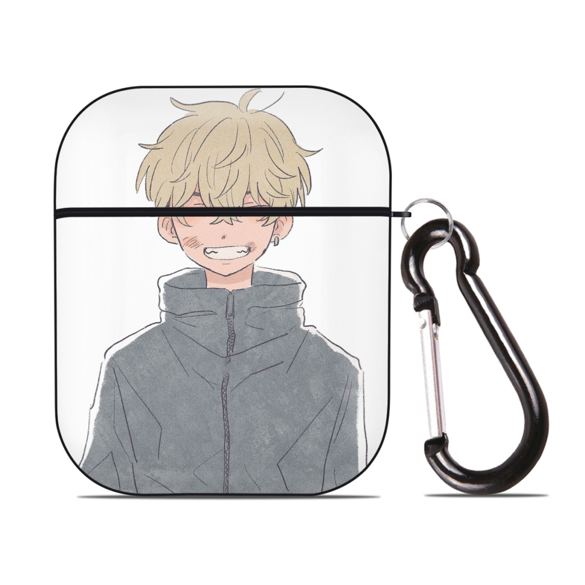（画像用） 東京リベンジャーズ Tokyo Revengers AirPods 第2世代保護ケース ハードシェル ブラック 耐衝撃・防指紋・カラビナ付き
