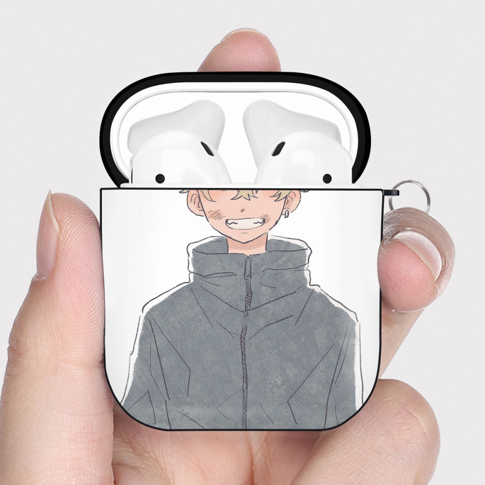 （画像用） 東京リベンジャーズ Tokyo Revengers AirPods 第2世代保護ケース ハードシェル ブラック 耐衝撃・防指紋・カラビナ付き