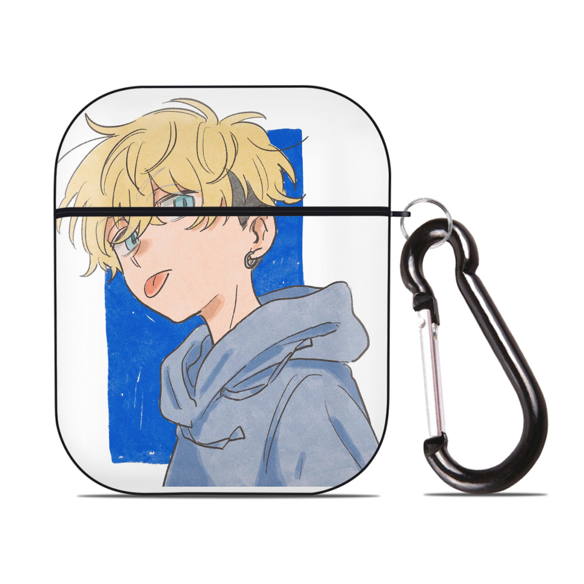 （画像用） 東京リベンジャーズ Tokyo Revengers AirPods 第2世代保護ケース ハードシェル ブラック 耐衝撃・防指紋・カラビナ付き