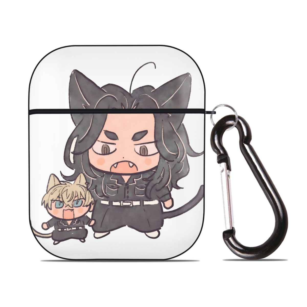 （画像用） 東京リベンジャーズ Tokyo Revengers AirPods 第2世代保護ケース ハードシェル ブラック 耐衝撃・防指紋・カラビナ付き
