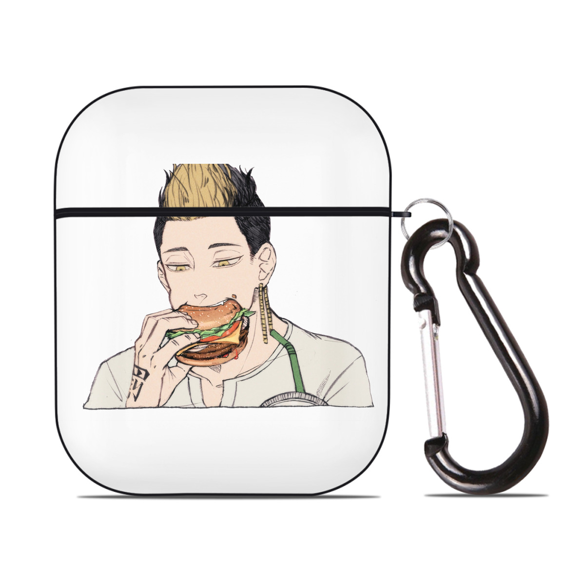（画像用） 東京リベンジャーズ Tokyo Revengers AirPods 第2世代保護ケース ハードシェル ブラック 耐衝撃・防指紋・カラビナ付き
