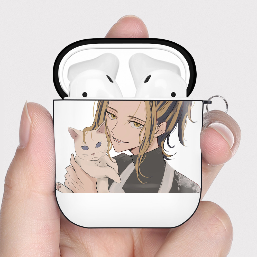 （画像用） 東京リベンジャーズ Tokyo Revengers AirPods 第2世代保護ケース ハードシェル ブラック 耐衝撃・防指紋・カラビナ付き
