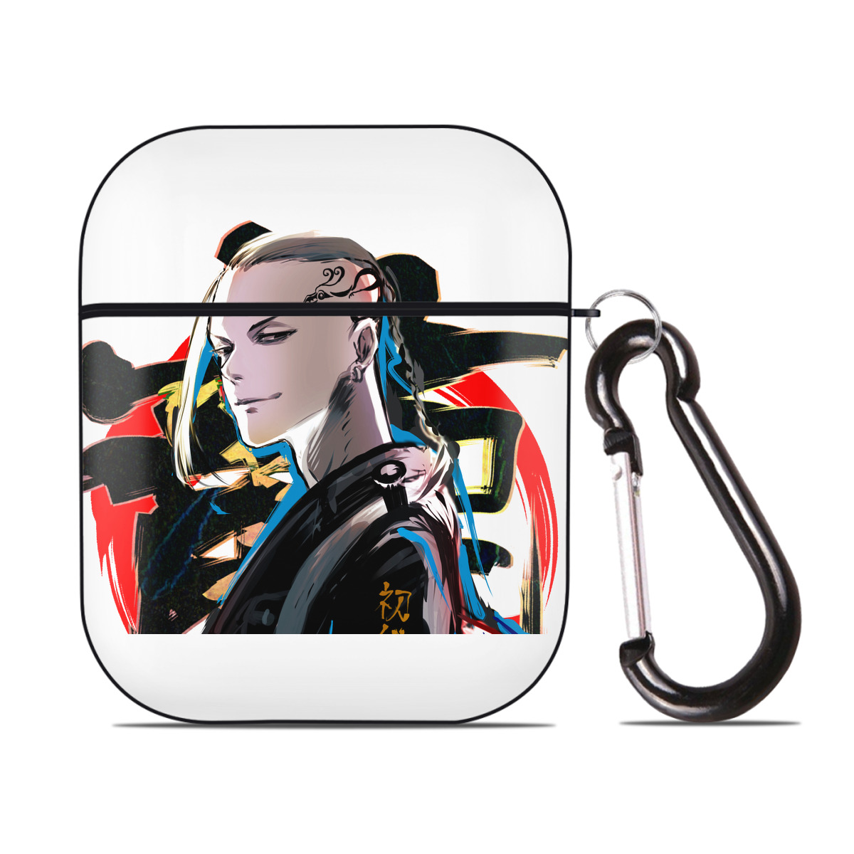 （画像用） 東京リベンジャーズ Tokyo Revengers AirPods 第2世代保護ケース ハードシェル ブラック 耐衝撃・防指紋・カラビナ付き