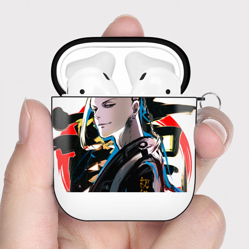 （画像用） 東京リベンジャーズ Tokyo Revengers AirPods 第2世代保護ケース ハードシェル ブラック 耐衝撃・防指紋・カラビナ付き