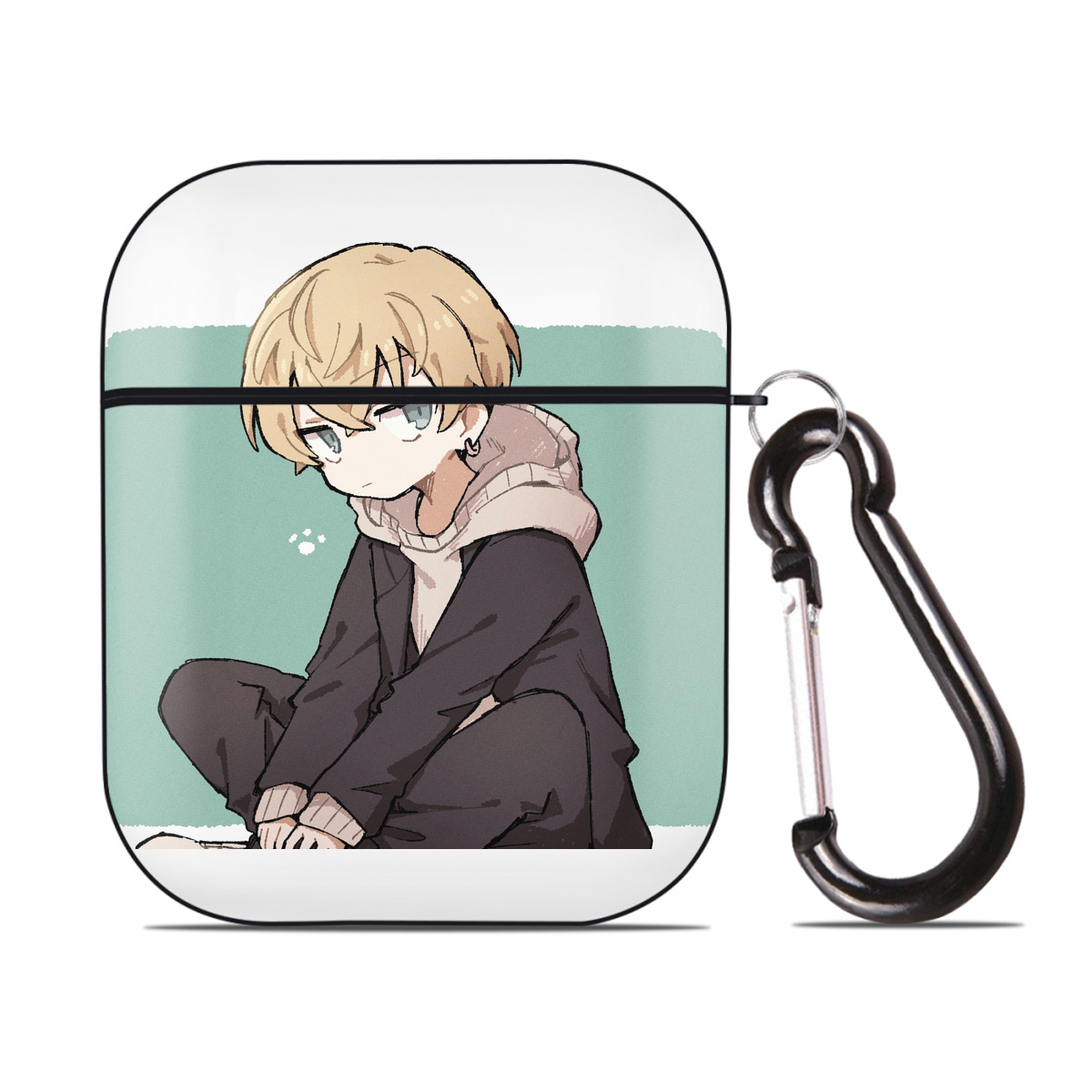 （画像用） 東京リベンジャーズ Tokyo Revengers AirPods 第2世代保護ケース ハードシェル ブラック 耐衝撃・防指紋・カラビナ付き