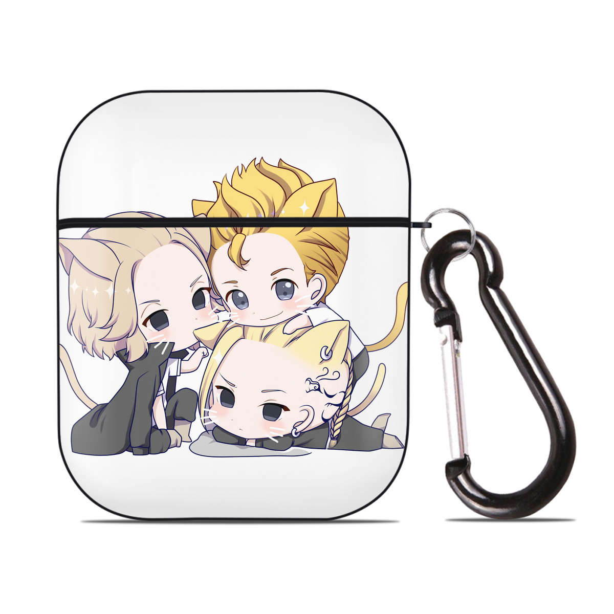 （画像用） 東京リベンジャーズ Tokyo Revengers AirPods 第2世代保護ケース ハードシェル ブラック 耐衝撃・防指紋・カラビナ付き