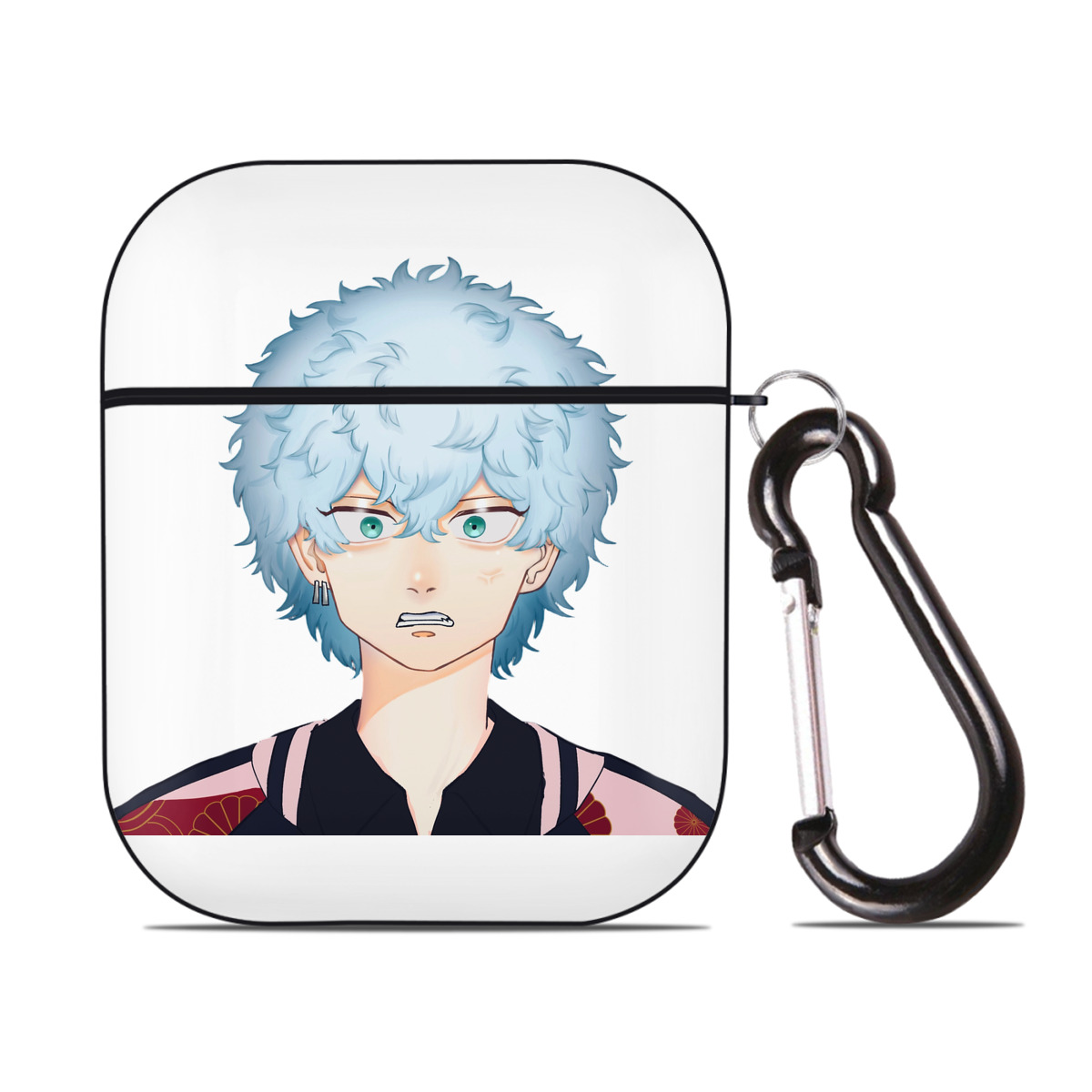 （画像用） 東京リベンジャーズ Tokyo Revengers AirPods 第2世代保護ケース ハードシェル ブラック 耐衝撃・防指紋・カラビナ付き