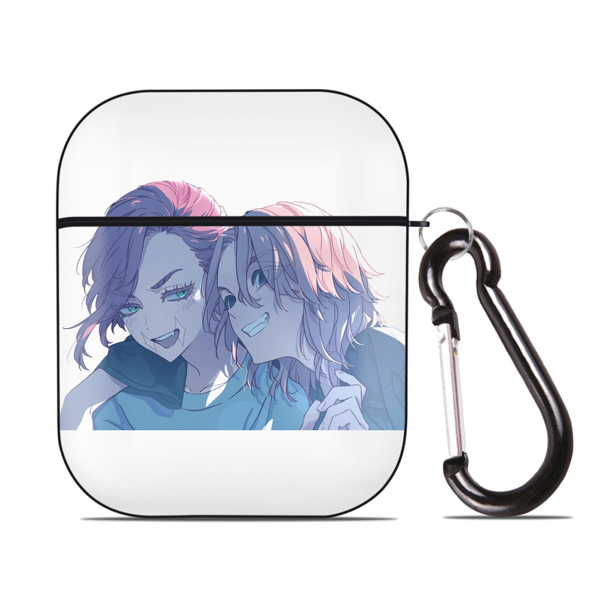 （画像用） 東京リベンジャーズ Tokyo Revengers AirPods 第2世代保護ケース ハードシェル ブラック 耐衝撃・防指紋・カラビナ付き