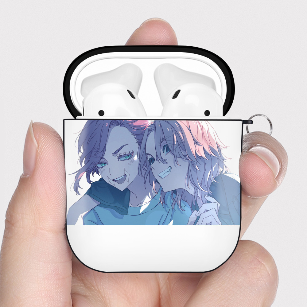 （画像用） 東京リベンジャーズ Tokyo Revengers AirPods 第2世代保護ケース ハードシェル ブラック 耐衝撃・防指紋・カラビナ付き