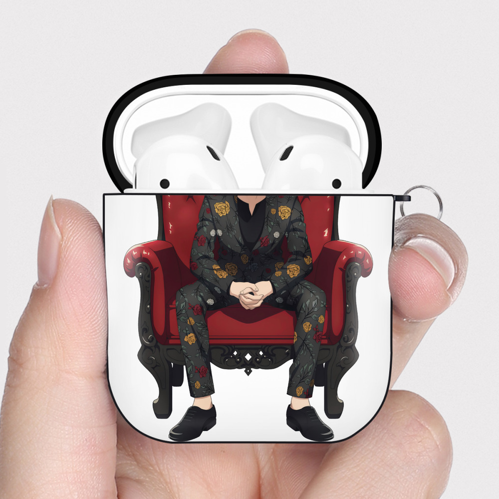 （画像用） 東京リベンジャーズ Tokyo Revengers AirPods 第2世代保護ケース ハードシェル ブラック 耐衝撃・防指紋・カラビナ付き