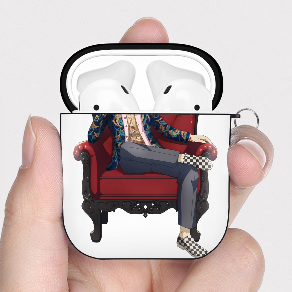 （画像用） 東京リベンジャーズ Tokyo Revengers AirPods 第2世代保護ケース ハードシェル ブラック 耐衝撃・防指紋・カラビナ付き