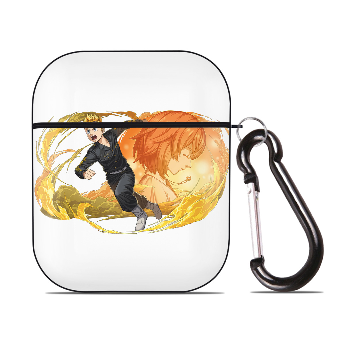 （画像用） 東京リベンジャーズ Tokyo Revengers AirPods 第2世代保護ケース ハードシェル ブラック 耐衝撃・防指紋・カラビナ付き