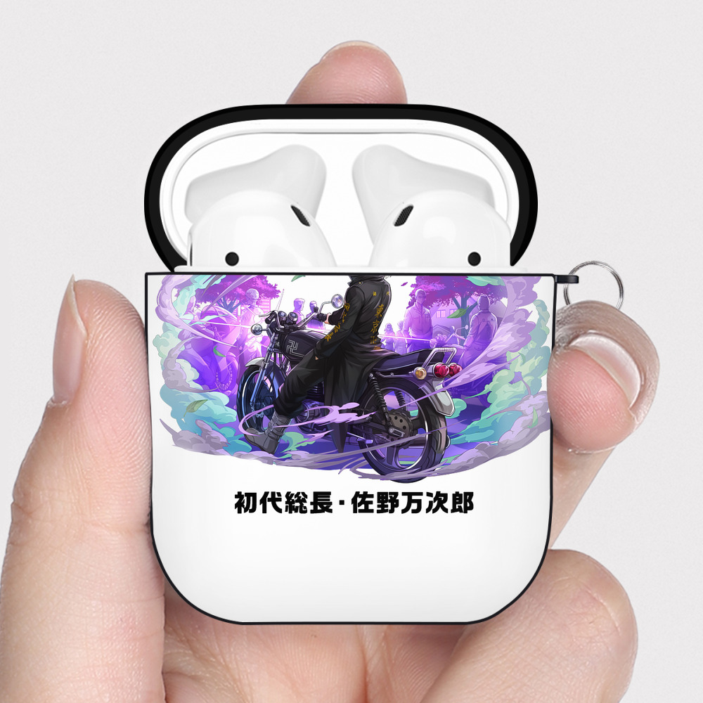 （画像用） 東京リベンジャーズ Tokyo Revengers AirPods 第2世代保護ケース ハードシェル ブラック 耐衝撃・防指紋・カラビナ付き