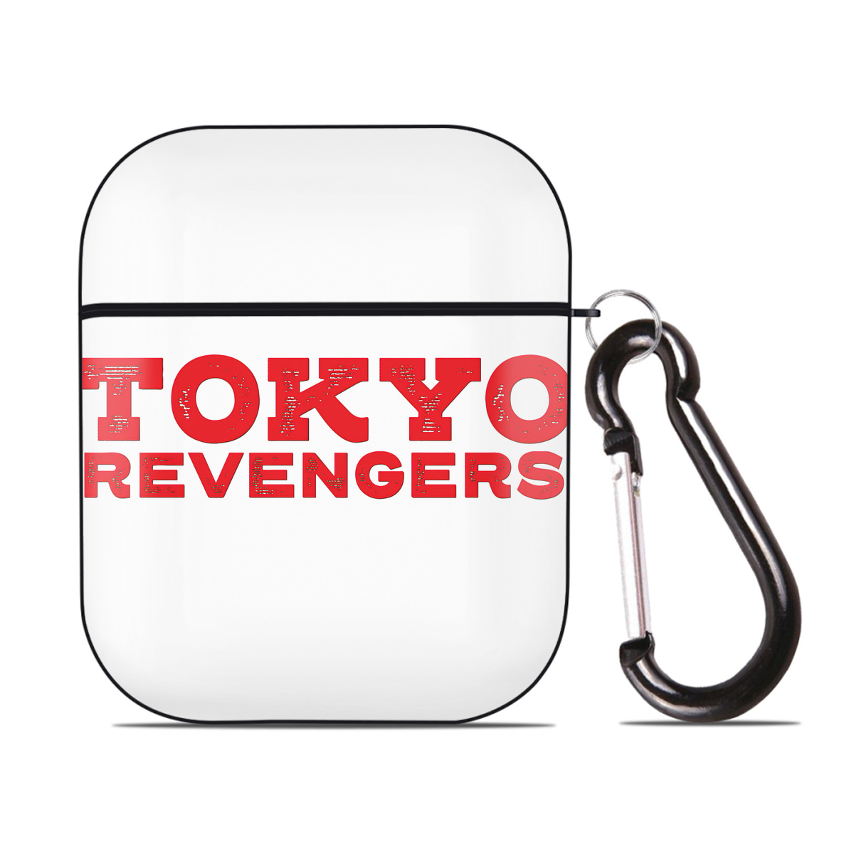 （画像用） 東京リベンジャーズ Tokyo Revengers AirPods 第2世代保護ケース ハードシェル ブラック 耐衝撃・防指紋・カラビナ付き