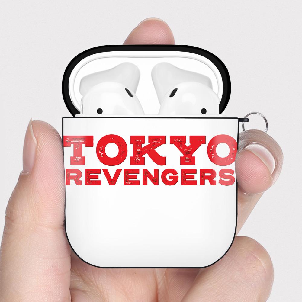 （画像用） 東京リベンジャーズ Tokyo Revengers AirPods 第2世代保護ケース ハードシェル ブラック 耐衝撃・防指紋・カラビナ付き