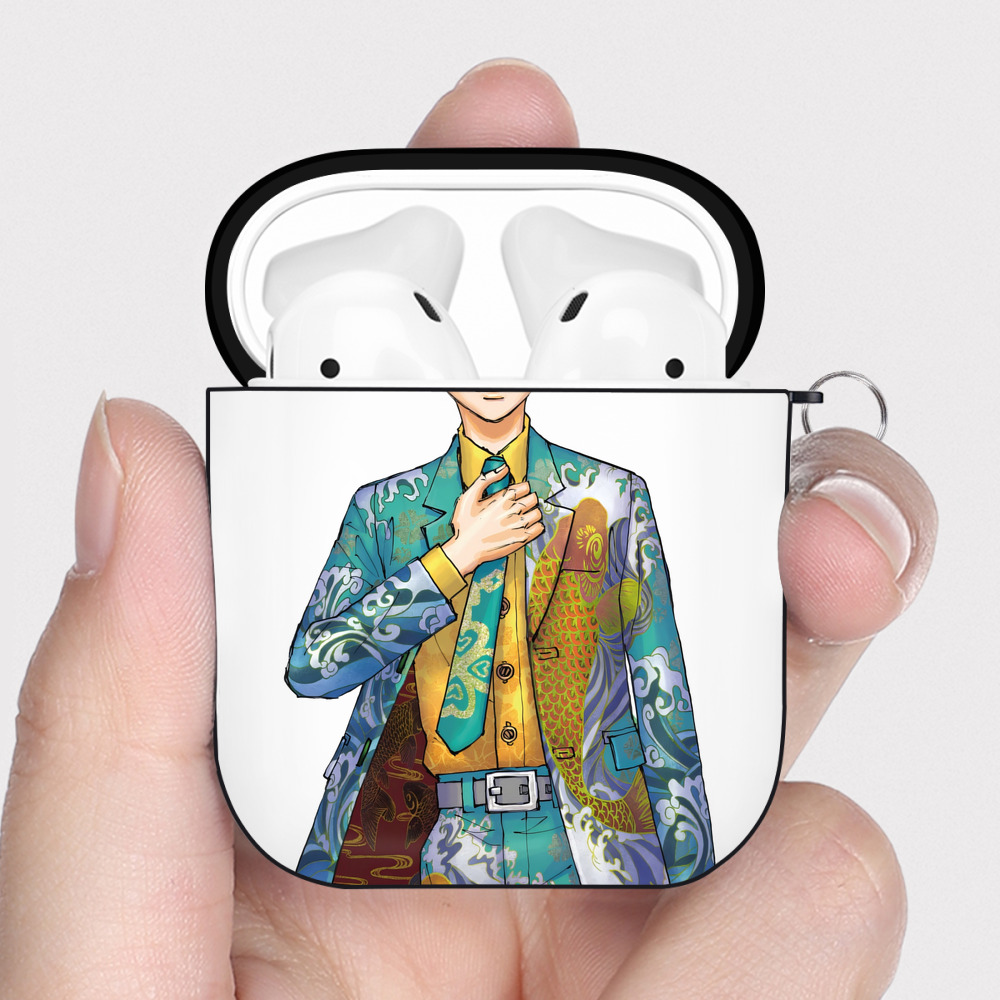 （画像用） 東京リベンジャーズ Tokyo Revengers AirPods 第2世代保護ケース ハードシェル ブラック 耐衝撃・防指紋・カラビナ付き