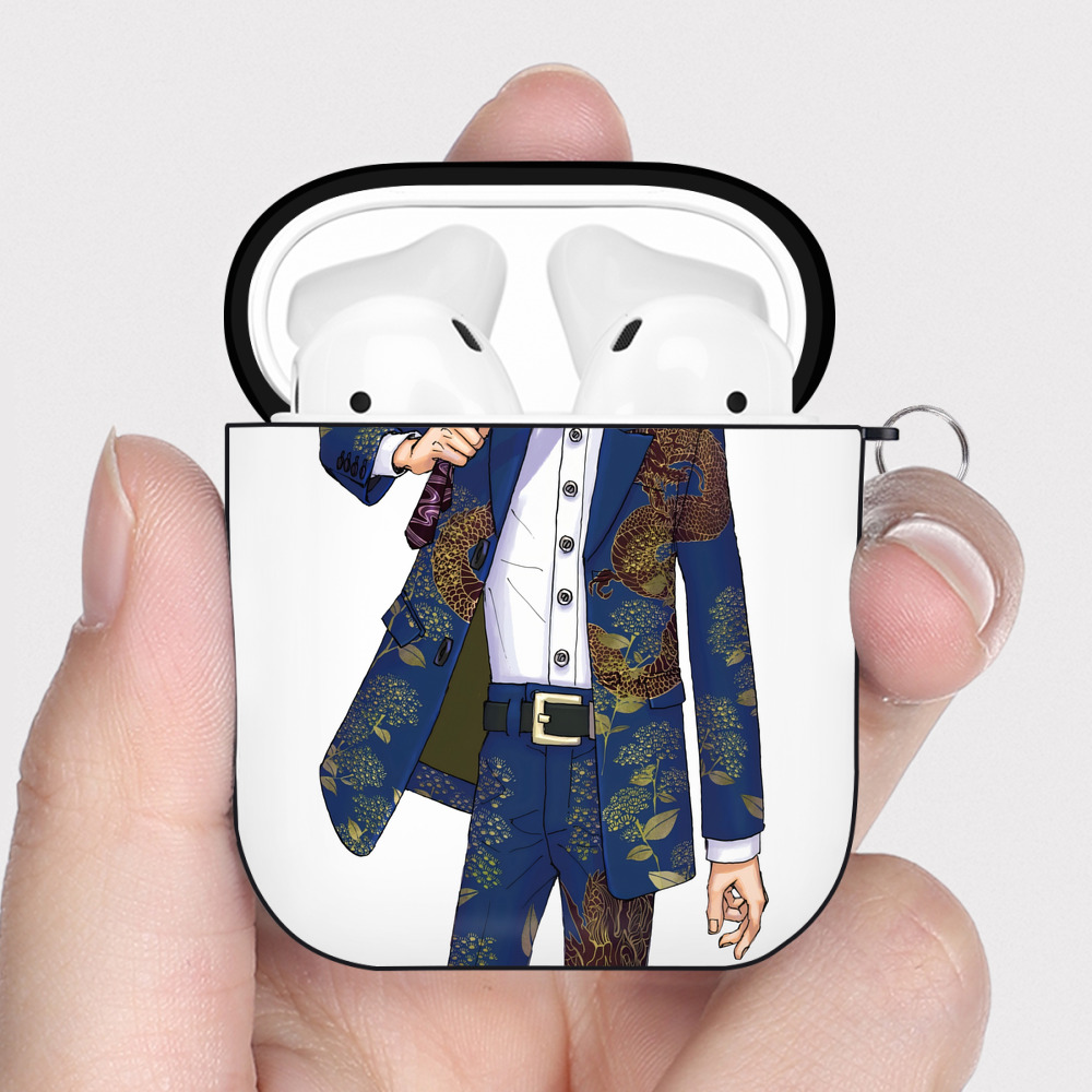 （画像用） 東京リベンジャーズ Tokyo Revengers AirPods 第2世代保護ケース ハードシェル ブラック 耐衝撃・防指紋・カラビナ付き