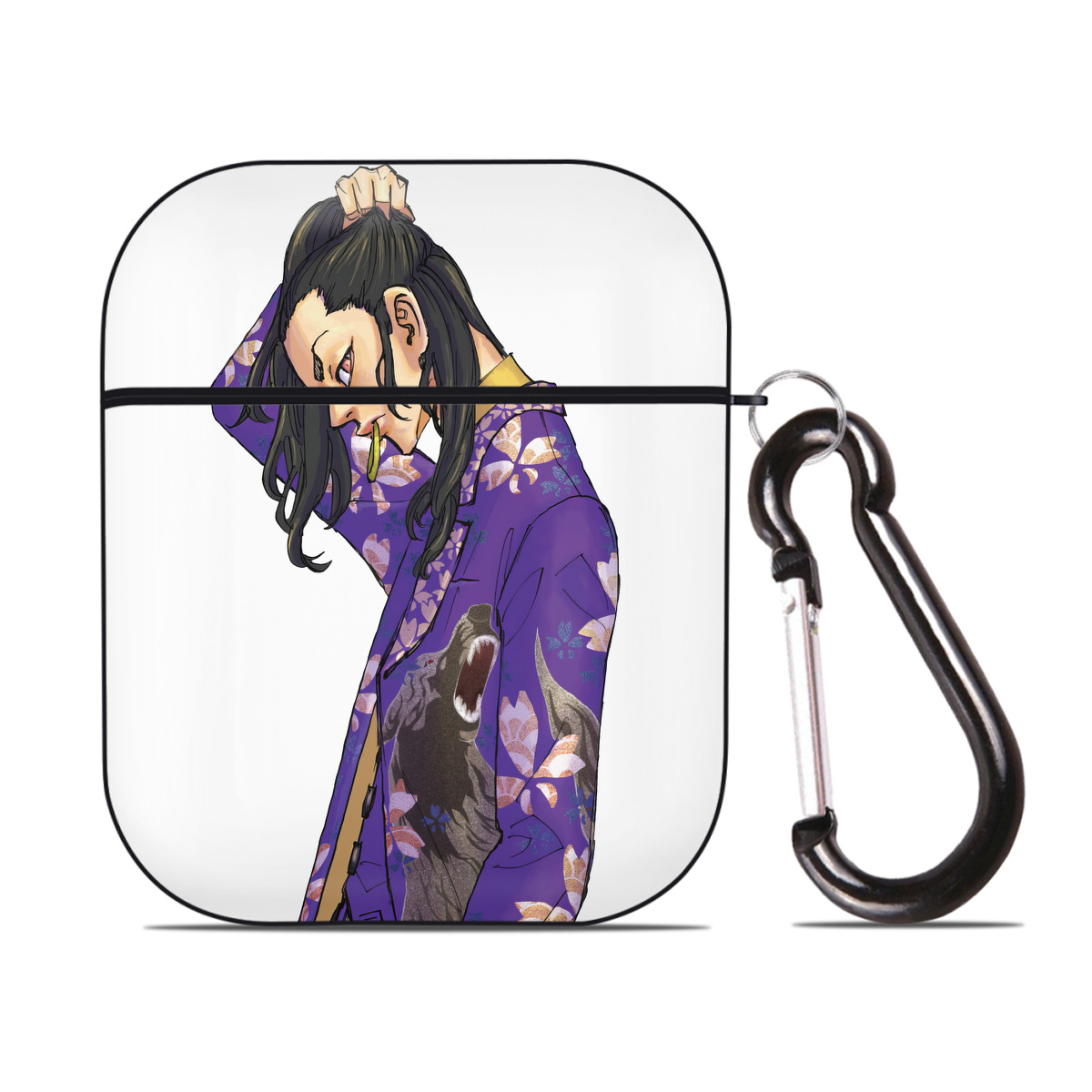 （画像用） 東京リベンジャーズ Tokyo Revengers AirPods 第2世代保護ケース ハードシェル ブラック 耐衝撃・防指紋・カラビナ付き