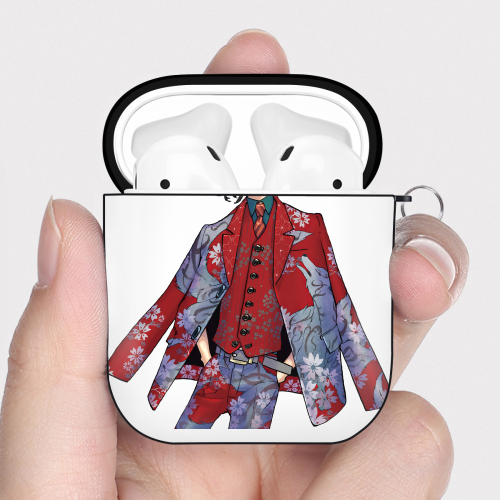 （画像用） 東京リベンジャーズ Tokyo Revengers AirPods 第2世代保護ケース ハードシェル ブラック 耐衝撃・防指紋・カラビナ付き