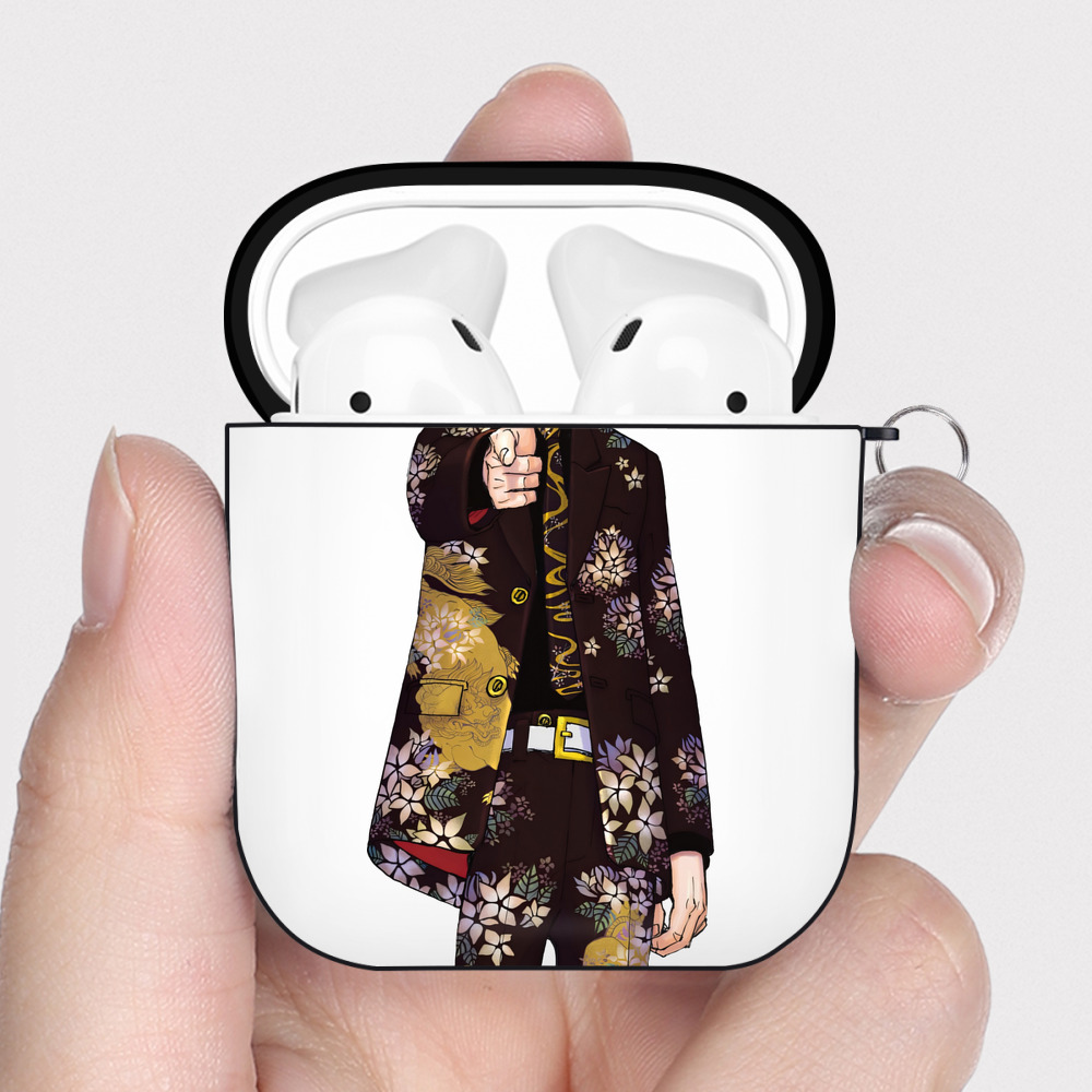 （画像用） 東京リベンジャーズ Tokyo Revengers AirPods 第2世代保護ケース ハードシェル ブラック 耐衝撃・防指紋・カラビナ付き