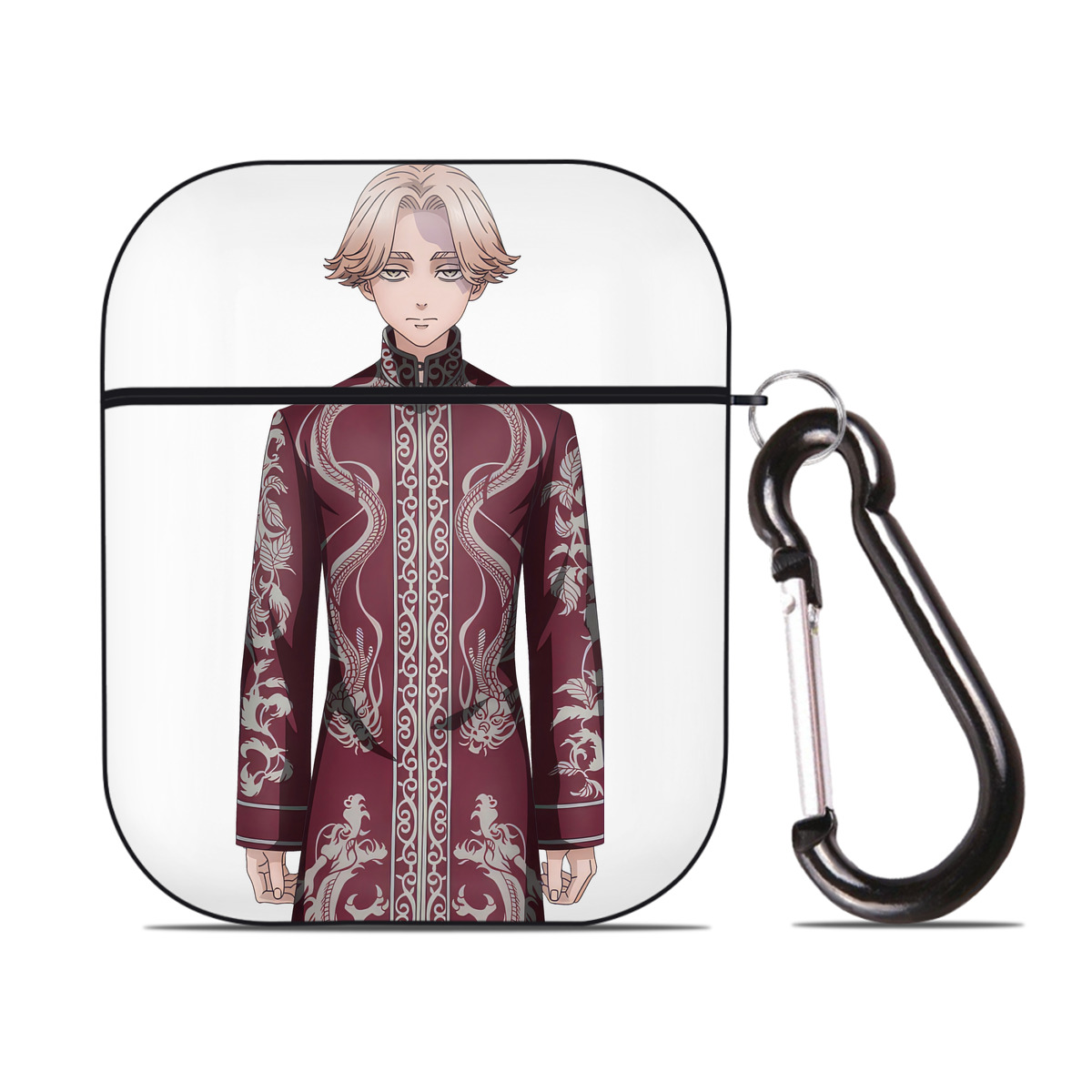 （画像用） 東京リベンジャーズ Tokyo Revengers AirPods 第2世代保護ケース ハードシェル ブラック 耐衝撃・防指紋・カラビナ付き