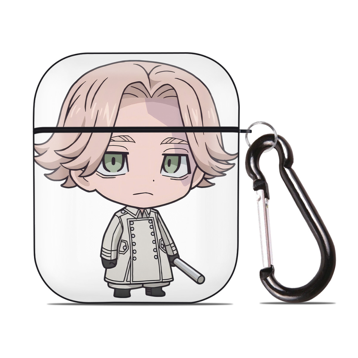 （画像用） 東京リベンジャーズ Tokyo Revengers AirPods 第2世代保護ケース ハードシェル ブラック 耐衝撃・防指紋・カラビナ付き