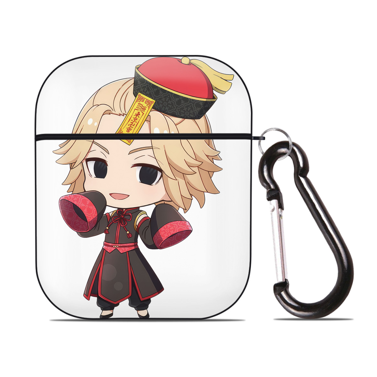 （画像用） 東京リベンジャーズ Tokyo Revengers AirPods 第2世代保護ケース ハードシェル ブラック 耐衝撃・防指紋・カラビナ付き